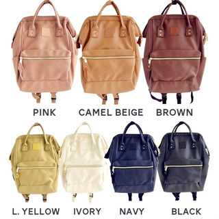 Anello ของแท้ 100% (มีป้ายกันปลอม) PU Leather Backpack กระเป๋าเป้สะพายหลัง เป้ รุ่นหนังพียู