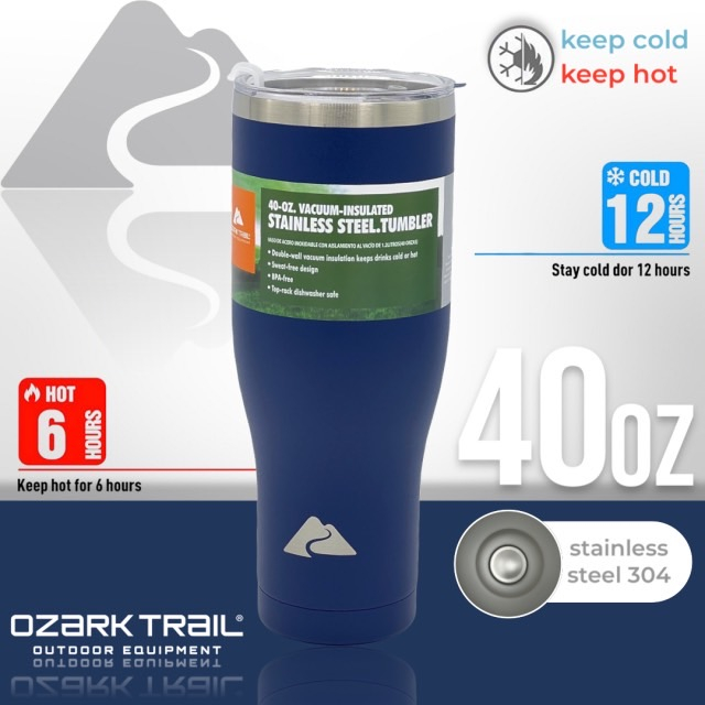 PROMOTION 1 FREE 1 สินค้าพร้อมส่ง คละสี Ozark Trail 40oz ของแท้ สแตนเลส2หนาชั้น คุณภาพเท่าเยติ เก็บค