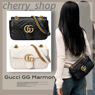 🔥Hot กุชชี่ 🍒GUCCI GG Marmont mini shoulder bag gucci marmont 22 🍒กุชชี่กระเป๋า