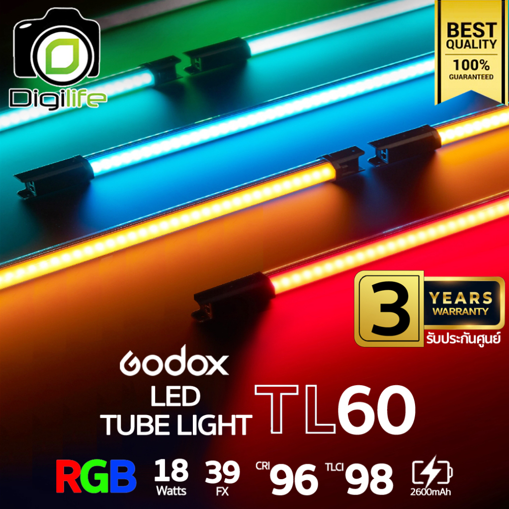 Godox LED TL60 RGB 18W 2700-6500K 2600mAh - รับประกันศูนย์ Godox Thailand 3ปี ( Stick, Tube ) / Digilife Thailand