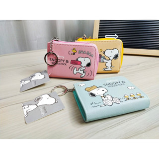 Moshi Moshi กระเป๋าสตางค์ ใบเล็ก กระเป๋าใส่ธนบัตร กระเป๋า สตางค์ผู้หญิง ลาย Snoopy ลิขสิทธิ์ของแท้