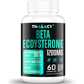 Thalacy Beta Ecdysterone 1200MG 60 Capsules เสริมสมรรถภาพความแข็งแรงของผู้ออกกำลังกาย ซ่อมแซมกล้ามเนื้อ