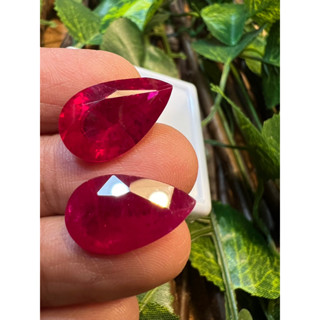 lab ruby 11x19mm 2 pieces weight 9.50 carats