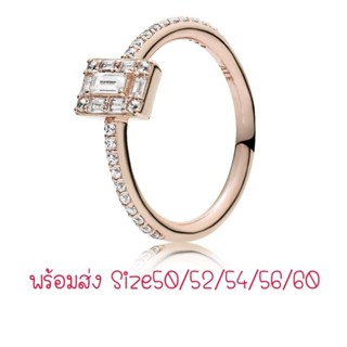 Pandora rose ring แหวนเพชรเหลี่ยม