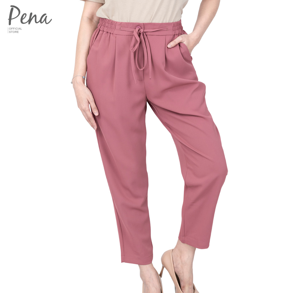 Pena house  กางเกงลำลองขายาวทรง Pegged Pants POPL112201