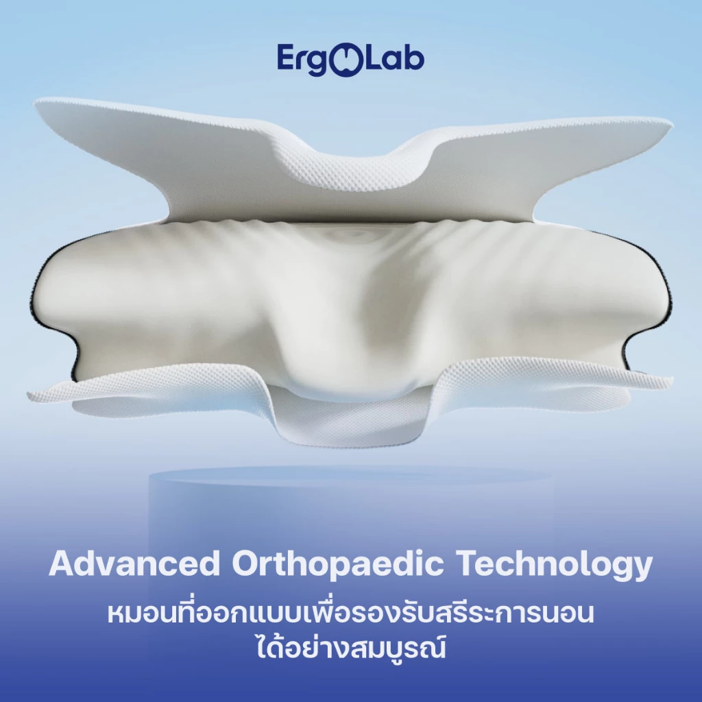หมอน ErgoLab Deep Sleep หมดปัญหาปวดคอ ไม่ต้องกังวลเรื่องกรน หลับสบายต่อเนื่องตลอดคืน (คืนเงินใน 90 วัน + รับประกัน 1 ปี) thumbnail 5