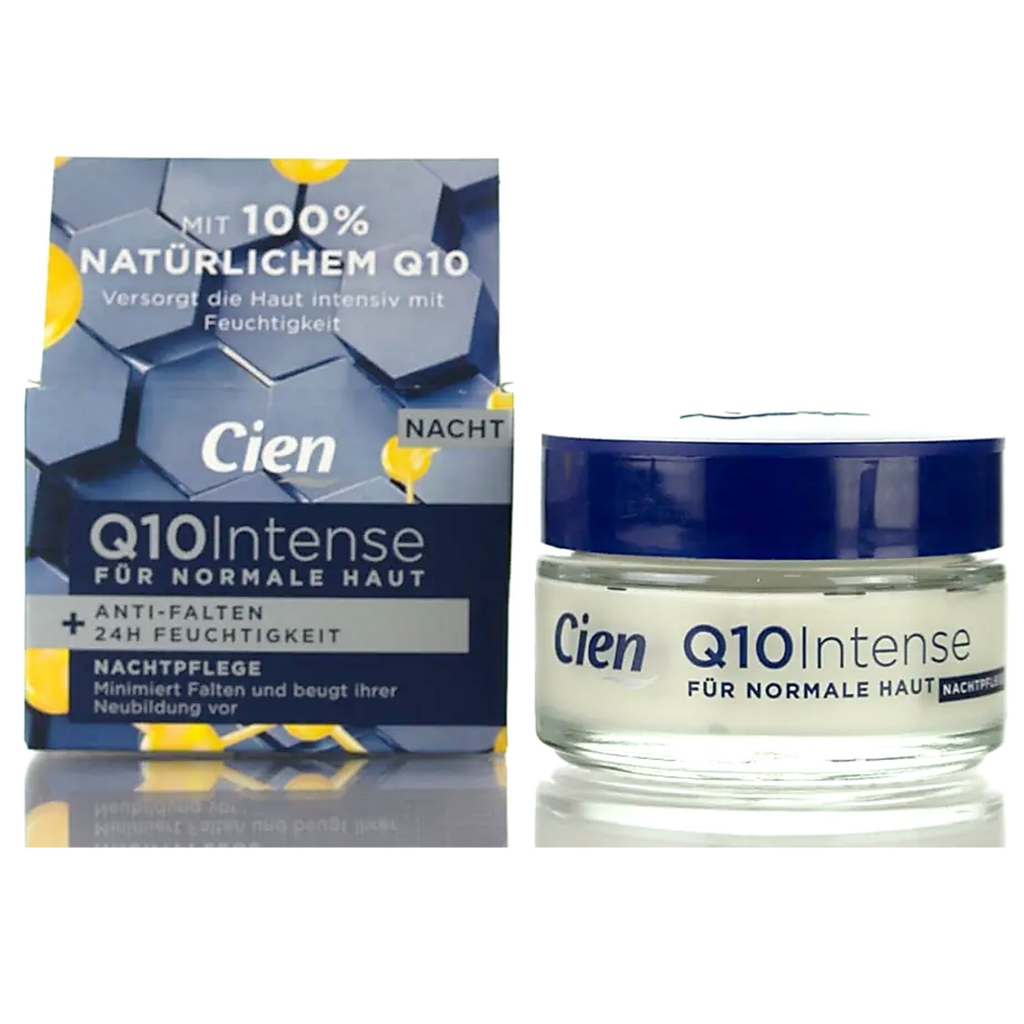 Cien Q10 Intense for normal skin Anti-wrinkle Hydration night cream 50ml ครีมบำรุงผิวหน้าตอนกลางคืนสูตรพิเศษจากเยอรมันนี