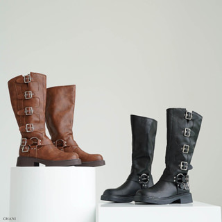 CHANI :A521-1 l Long boots รองเท้าบู้ท หนัง รองเท้าแฟชั่น