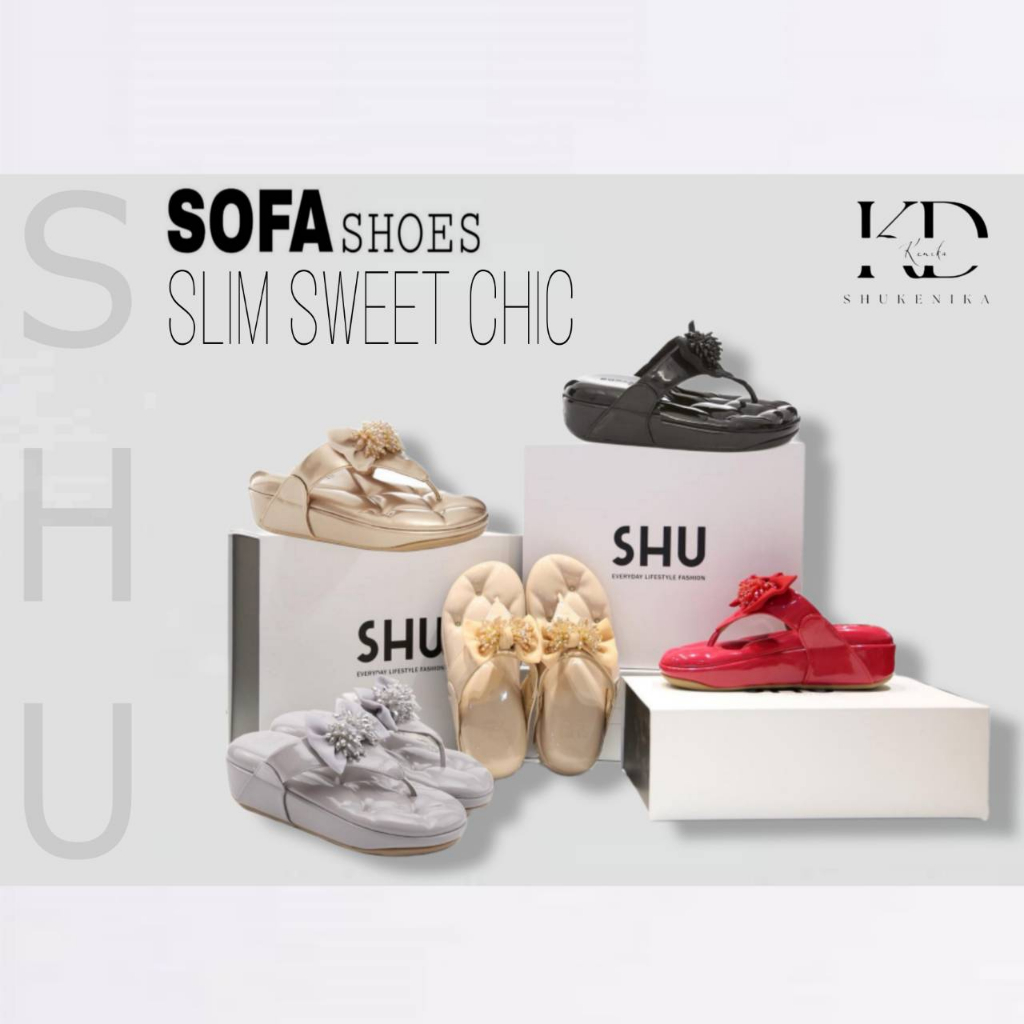 SHU SOFASHOES 2.5“(0203) สีเงา 7 สีทรงหน้าโบว์ รองแตะผู้หญิง