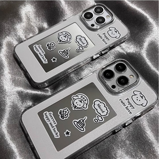 ❤️จัดส่งทันที❤️เคสไอโฟน11/12/13/14 Pro max Cute Puppy Silicone Case mirror Case For iPhone 11,12,13,14,12PM,13PM,14PM