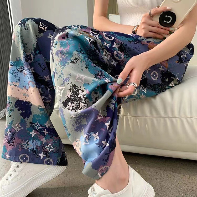 กางเกงขายาว ผ้านิ่มเด้ง เอวยืด พรางหุ่น ใส่สบาย Pants สไตล์แฟชั่น ลายกราฟฟิก