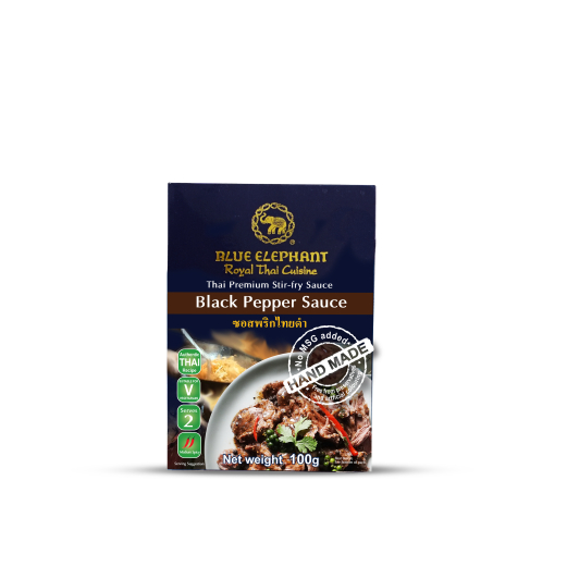 ซอสพริกไทยดำ 100 กรัม จำนวน 6 ชิ้น Blue Elephant Black Pepper Sauce in single use bag 100g 6 Pcs / Carton