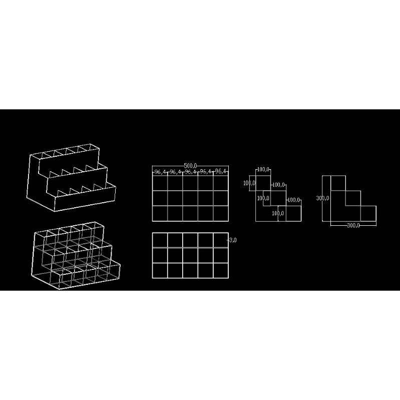 ชั้นใส่ปากกา ครีมซอง ชั้นอะคริลิคแบ่งช่อง หนา 3 มม. ชั้นวางปากกา 50 ซม.(สีใส) ช่องใหญ่ 15 ช่อง - รูปที่ 5