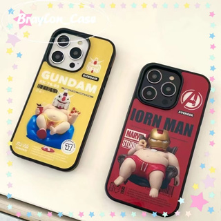 🌷Braylon🌷ขอบเต็ม ป้องกันการหล่น iphone 11 14 pro max การ์ตูน ความคิดสร้างสรรค์ สีแดง สีเหลือง case for iPhone 12 13