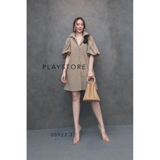 ❤️สินค้าขายดี❤️ ••MiRRoRSiSTER’s Voluminous Sleeve Dress•• เดรสเชิ้ตคอปกทรงBasic