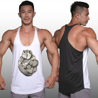 BULLDOG เสื้อกล้ามเพาะกายทรงคลาสสิค Bodybuilding Dry Fit Gym Tank Top