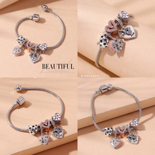 A41 สร้อยข้อมือ BEAUTIFUL Love Silver ไม่ลอก ไม่ดำ สายปรับไม่ได้ จัดส่งทุกวัน