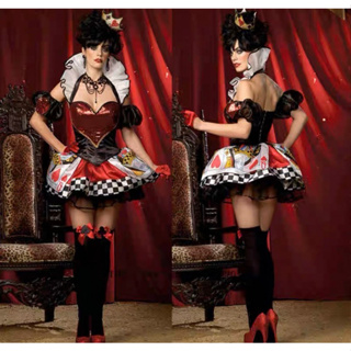 LJ7067 ชุดRed Queen of Hearts Costume Alice in Wonderland 🚚ด่วนมีส่งGrabค่า