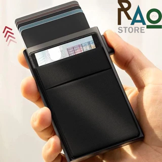 RAO Store กระเป๋าใส่บัตรเครดิตรุ่นslim มีระบบ RFIDป้องกันการโจรกรรม กล่องเก็บบัตร5-6ใบ เป๋าใส่บัตร กระเป๋าสตางค์ผู้ชาย