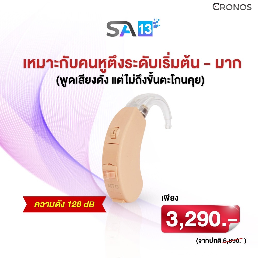 เครื่องช่วยฟังอนาล็อก CRONOS รุ่น SA13 เครื่องช่วยฟังขยายเสียง แบบคล้องหลังใบหู ปรับระดับความดังได้ ราคา ถูกที่สุด ดีลบีเคเค แกลเลอรีภาพที่ 5