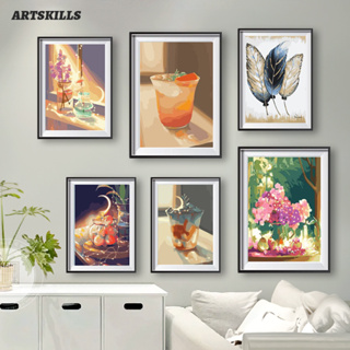 Artskills (พร้อมส่ง) ภาพระบายสีตามตัวเลข แบบขึงเฟรมไม้ งานศิลปะ DIY painting by numbers ภาพสวยๆ บทความสมจริง ชา 22265