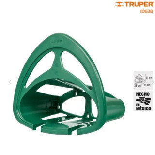 TRUPER 10638 ที่แขวนสายยางพลาสติก พร้อมช่องเก็บหัวฉีด Ø1/2" สีเขียว (GAN-MAV)