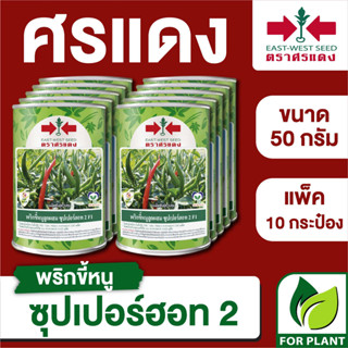 ขายส่ง เมล็ดพันธุ์ ศรแดง BIG พริกขี้หนู ซุปเปอร์ฮอท2  ขนาด 50 กรัม (50 กรัม X 10 กระป๋อง)