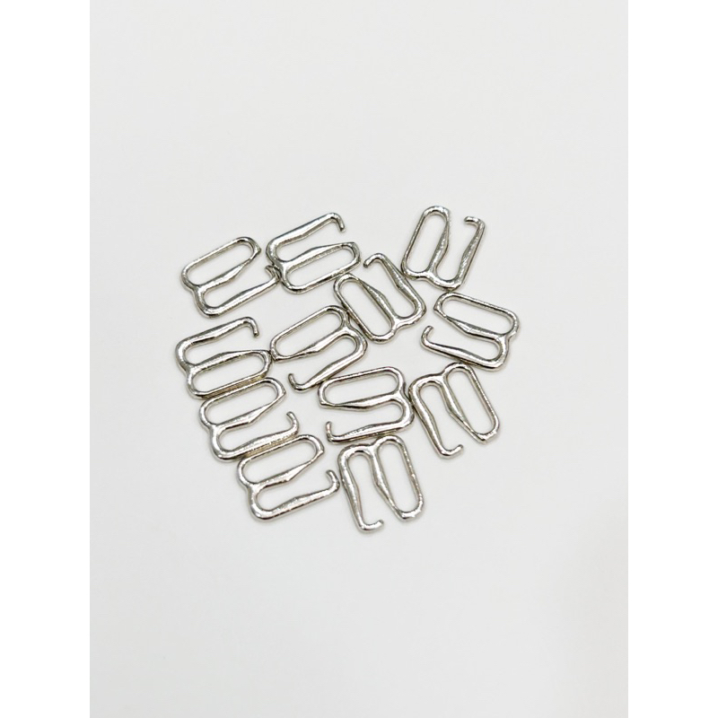MM01003 ตัวตะขอสีเงิน (ตัวเกี่ยว) 12 ชิ้น สำหรับชุดชั้นใน ชุดว่ายน้ำ ขนาด 8 มม. สีเงิน