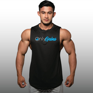 ONLY GAINS เสื้อแขนกุดเว้าแขนกว้าง Drop Arm Sleeveless Muscle Shirt