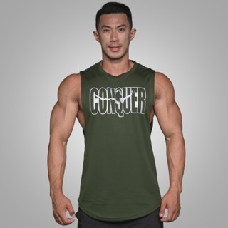 CONQUER เสื้อแขนกุดเว้าแขนกว้าง Drop Arm Sleeveless Muscle Shirt