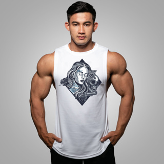 TATTOO GIRL เสื้อแขนกุดเว้าแขนกว้าง Drop Arm Sleeveless Muscle Shirt