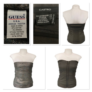 เกาะอก Guess เกาะอกเพชรวิบวับ /Castro เกาะอก มีซิปหน้า ใส่เที่ยวผับเเซ่บๆ