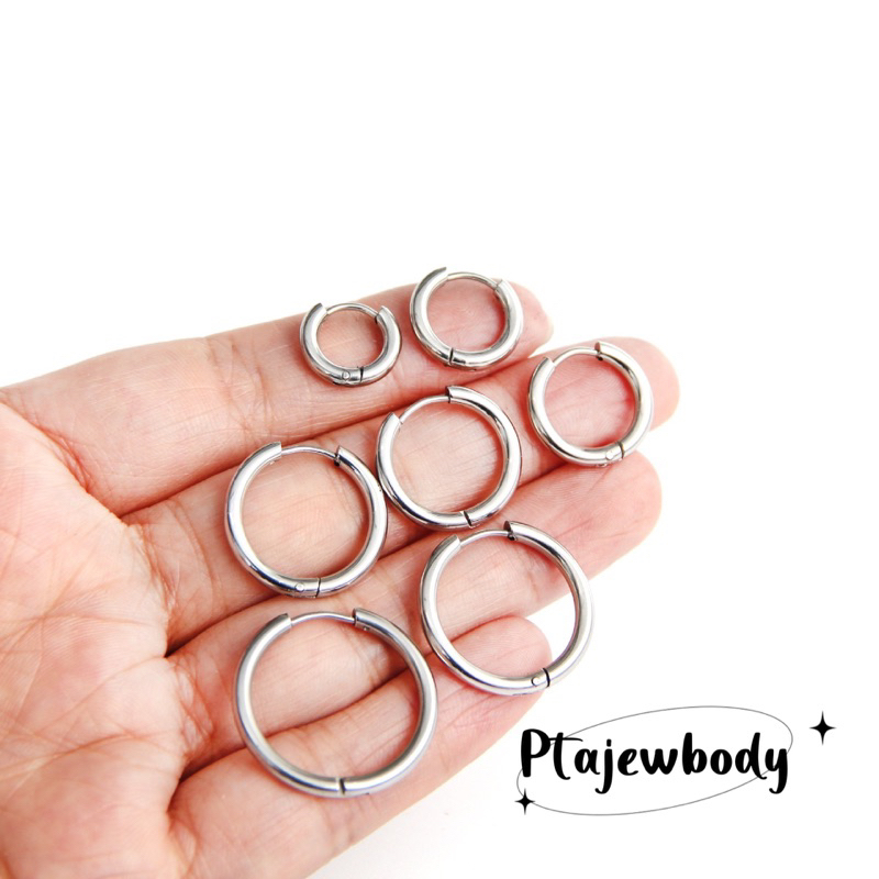 1 ชิ้น ( จิวห่วงเกาหลี หนา 2.5 mm.) สแตนเลสแท้ พร้อมส่งจากไทย