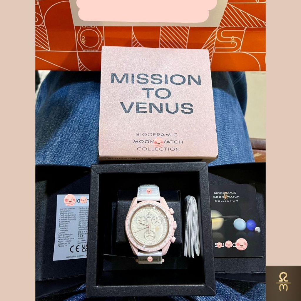 นาฬิกาOmega x Swatch รุ่น Mission to Venus ของแท้ แถมฟรีฟิลม์กันรอย ผ้าทำความสะอาด  #OmegaxSwatch #Moonswatch