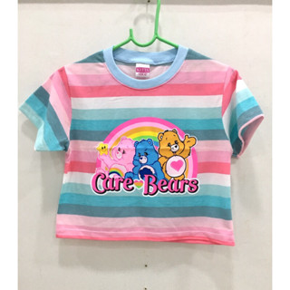 🌈❤️🧸มาใหม่ค่ะ🌈เสื้อครอปลายริ้วแคร์แบร์  เสื้อยืดcarebears ลายสวยน่ารักค่ะ❤️🧸🌈