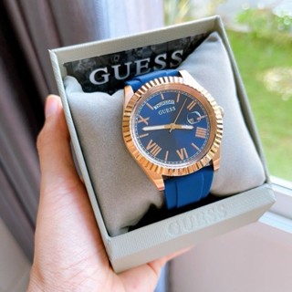 ⌚💥นาฬิกาข้อมือ NEW Guess ผช.ตัวเรือนสเตนเลสสีโรสโกลด์  สายซิลิโคนสีน้ำเงิน