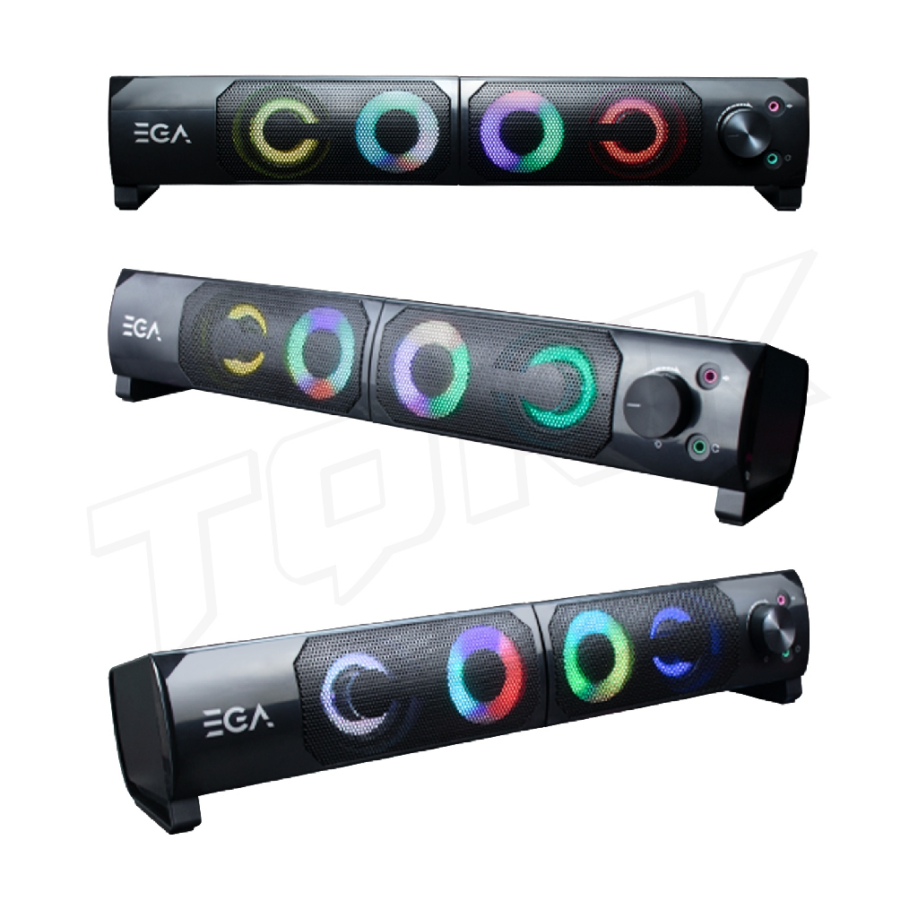 EGA TYPE S3 ลำโพงคอม SPEAKER ลำโพงมีไฟ ไฟLED ระบบเสียง Stereo Speakers ใช้งานง่าย ลำโพงเกมมิ่ง Gaming