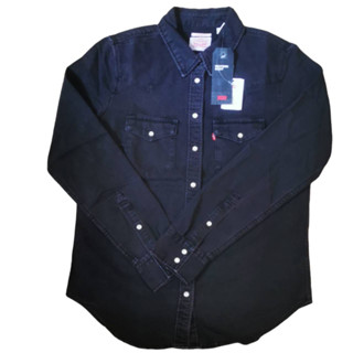 เสื้อเชิ้ตผู้หญิง  เสื้อเชิ้ตแขนยาว สีดำ Levis Western Shirt, Classic Fit, Black