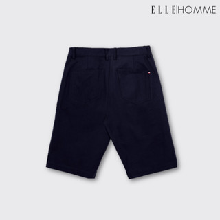 ELLE HOMME | กางเกงขาสามส่วน กระเป๋าลึก ระบายอากาศได้ดี มียางยืดปรับขนาดเอวได้ สีกรมท่า | W8L272