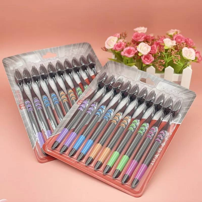 toothbrush ชุดแปรงสีฟันขนนุ่ม 10 ชิ้น แปรงสีฟันผู้ใหญ่ นุ่มพิเศษ รุ่น1646