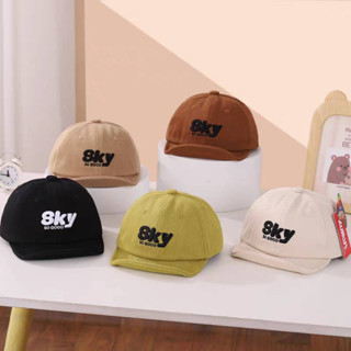 [พร้อมส่ง] หมวกเด็ก 5เดือน - 3ปี รอบหัว:48-50 cm. ปักอักษร " Sky SO GOOD " หมวกแก๊ป (Cap)