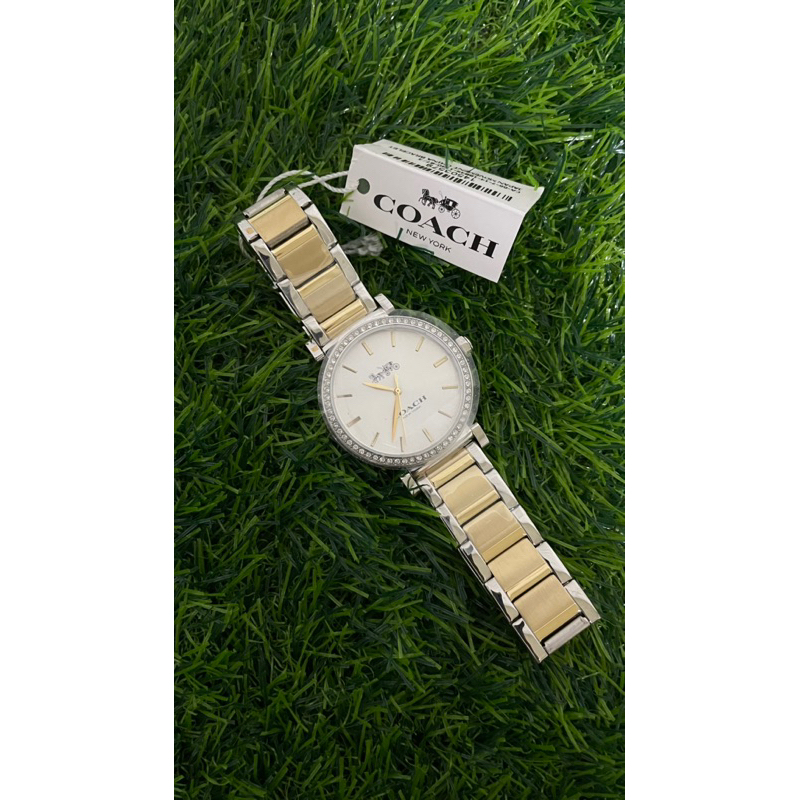 นาฬิกา coach รุ่น Madison Crystal Women's Watch,   ขนาด 34mm  สีทูโทน (ทอง เงิน) ล้อมรอบด้วยคริสตัล