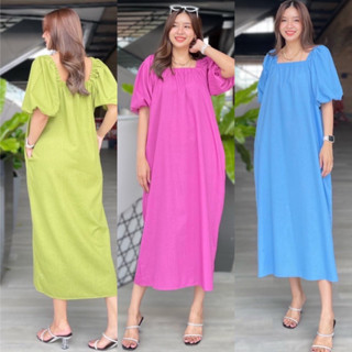 Yunaka เดรสยาวแขนบอลลูนคลาสสิค อก 36-48” Balloon Basic Dress