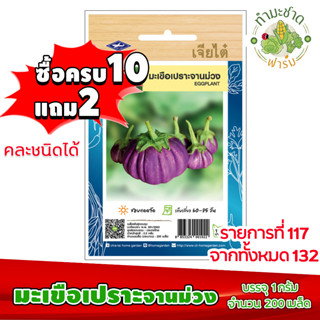 (ซื้อ10แถม2) เมล็ดพันธุ์ มะเขือเปราะ จานม่วง Eggplant ประมาณ 200เมล็ด เจียไต๋ เมล็ดพันธุ์พืช เมล็ดพันธุ์ผัก เมล็ดผัก