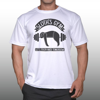 SLOTHS GYM เสื้อยืดแขนสั้นผู้ชาย Men’s Gym Workout Bodybuilding Muscle T-Shirt