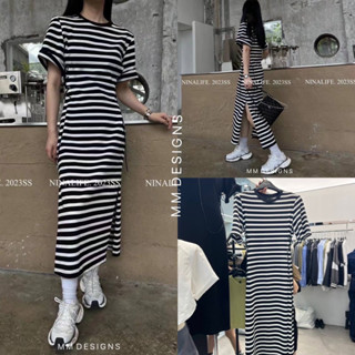 🌈🌿🌼🌺🌸🤎🧡🇰🇷 Stripe Rope Maxi Dress