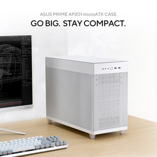 เคส ซีทรู ASUS Prime AP201 White MESH เคสคอม ขาว มีดีไซน์ทันสมัย MicroATX Case