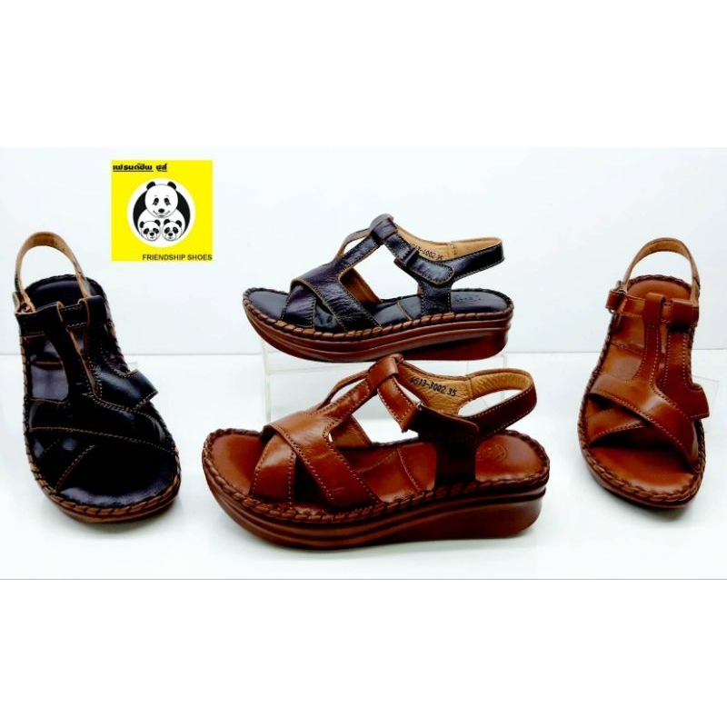 ***ซื้อ 1คู่แถม 1คู่***รองเท้าหนังแท้ friendship shoes รุ่น 4613–002 รองเท้ารัดส้น พื้นสุขภาพ