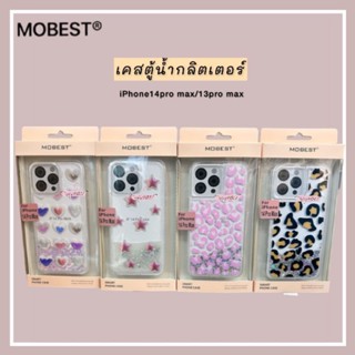 Mobest เคสตู้น้ำไหลกลิตเตอร์ รุนiPhon 14pro max, iPhone 13pro max