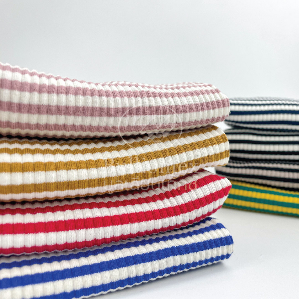 ผ้าร่องเจอร์ซี่ สไตร์ท Jersey Rib Stripe เนื้อผ้าสัมผัสนุ่ม ระบายอากาศดี มีความยืดหยุ่น ขนาด 1 กิโล ราคา ถูกที่สุด ดีลบีเคเค แกลเลอรีภาพที่ 5